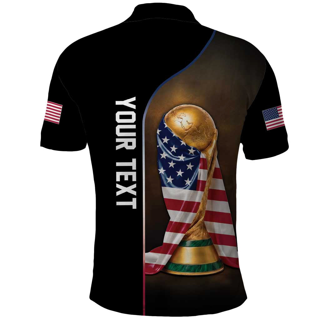 Personalized  USA Football 2026 Polo Shirt Trophy Flag Pride Art