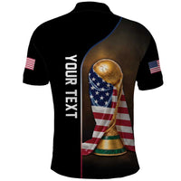 Personalized  USA Football 2026 Polo Shirt Trophy Flag Pride Art