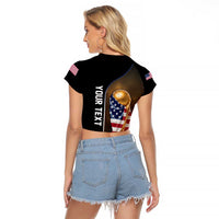 Personalized  USA Football 2026 Raglan Cropped T Shirt Trophy Flag Pride Art