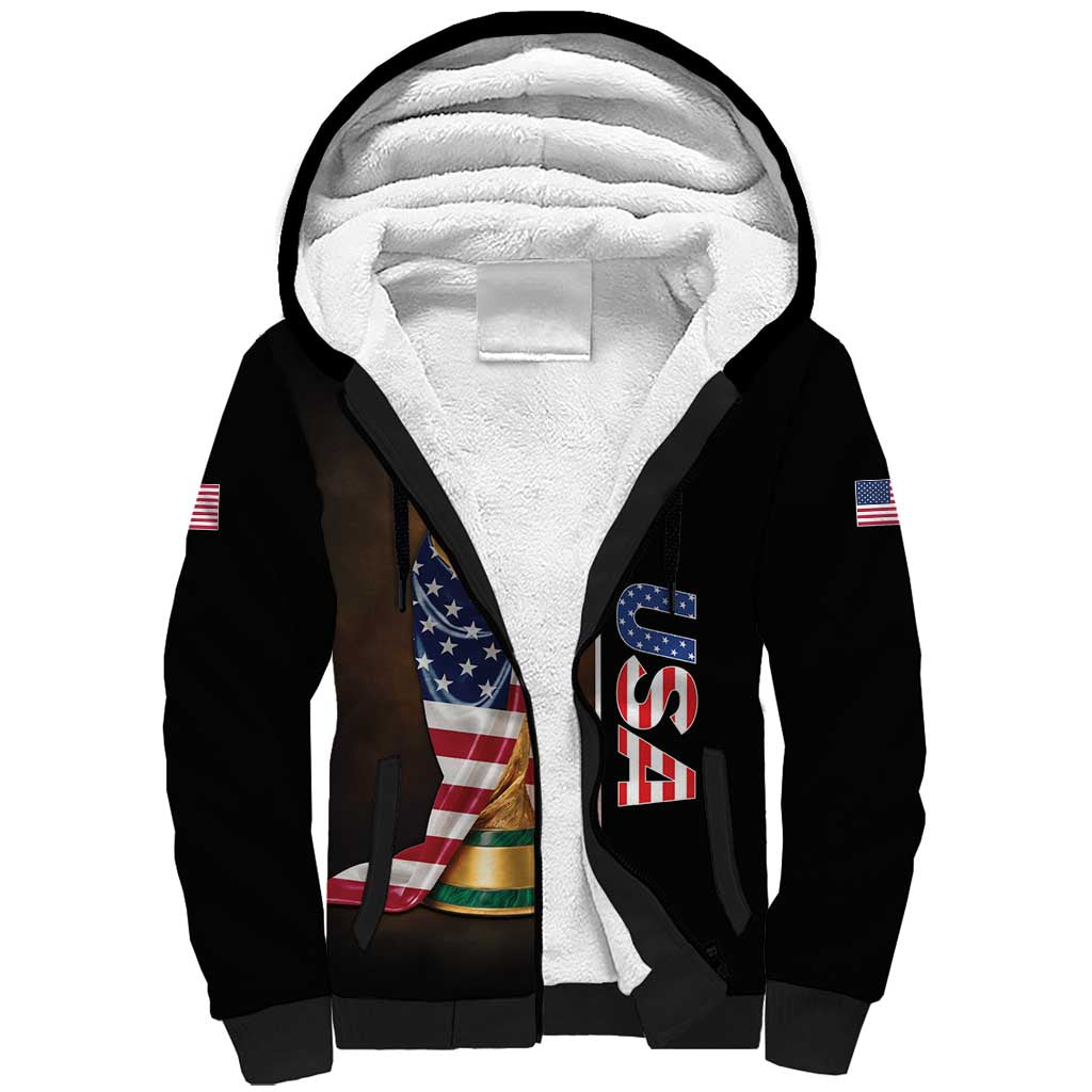 Personalized  USA Football 2026 Sherpa Hoodie Trophy Flag Pride Art