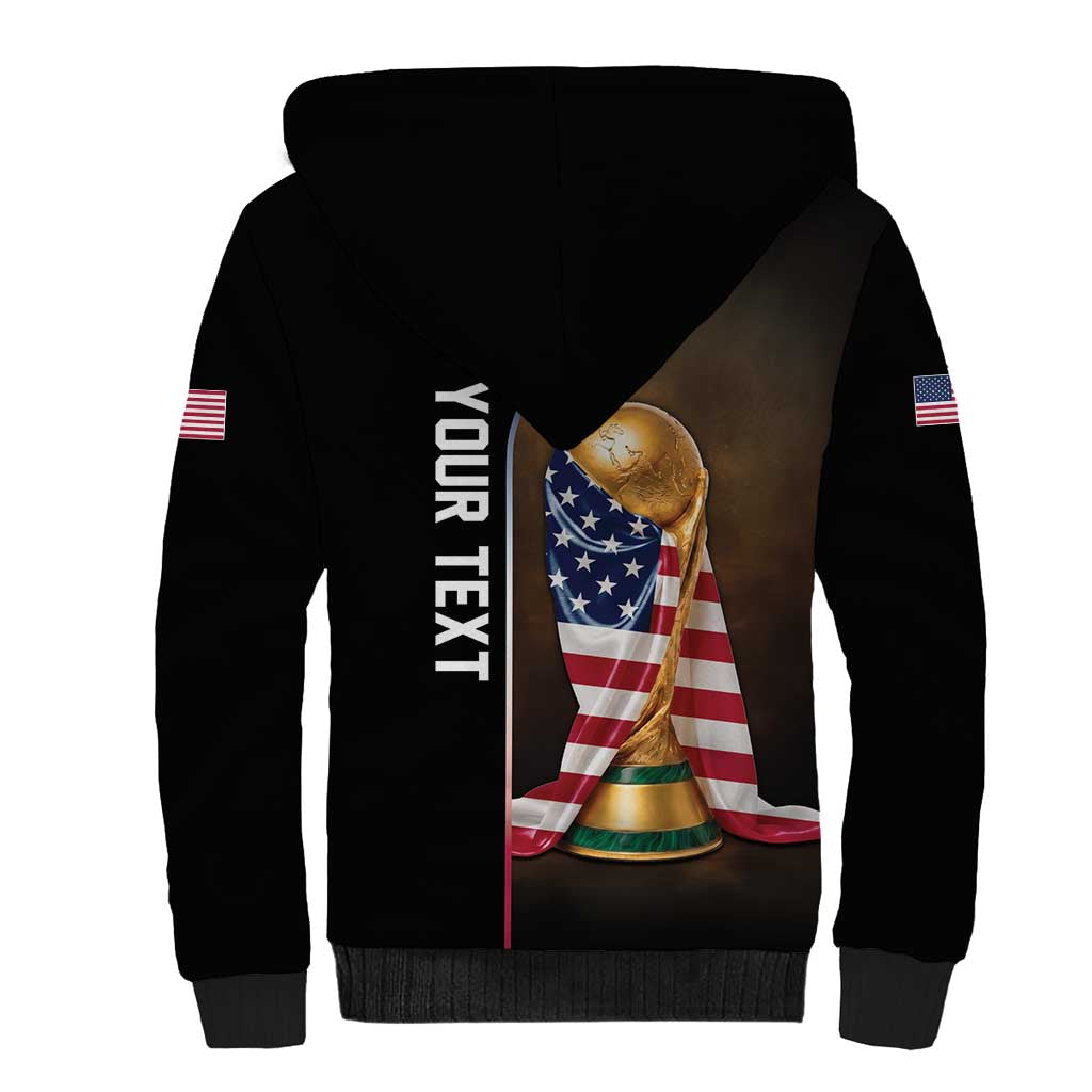 Personalized  USA Football 2026 Sherpa Hoodie Trophy Flag Pride Art