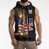 Personalized  USA Football 2026 Sleeveless Hoodie Trophy Flag Pride Art