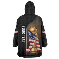 Personalized  USA Football 2026 Wearable Blanket Hoodie Trophy Flag Pride Art