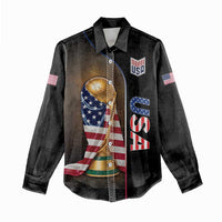 Personalized  USA Football 2026 Women Casual Shirt Trophy Flag Pride Art