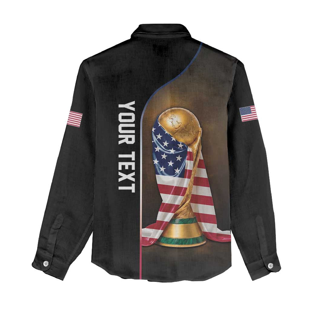 Personalized  USA Football 2026 Women Casual Shirt Trophy Flag Pride Art