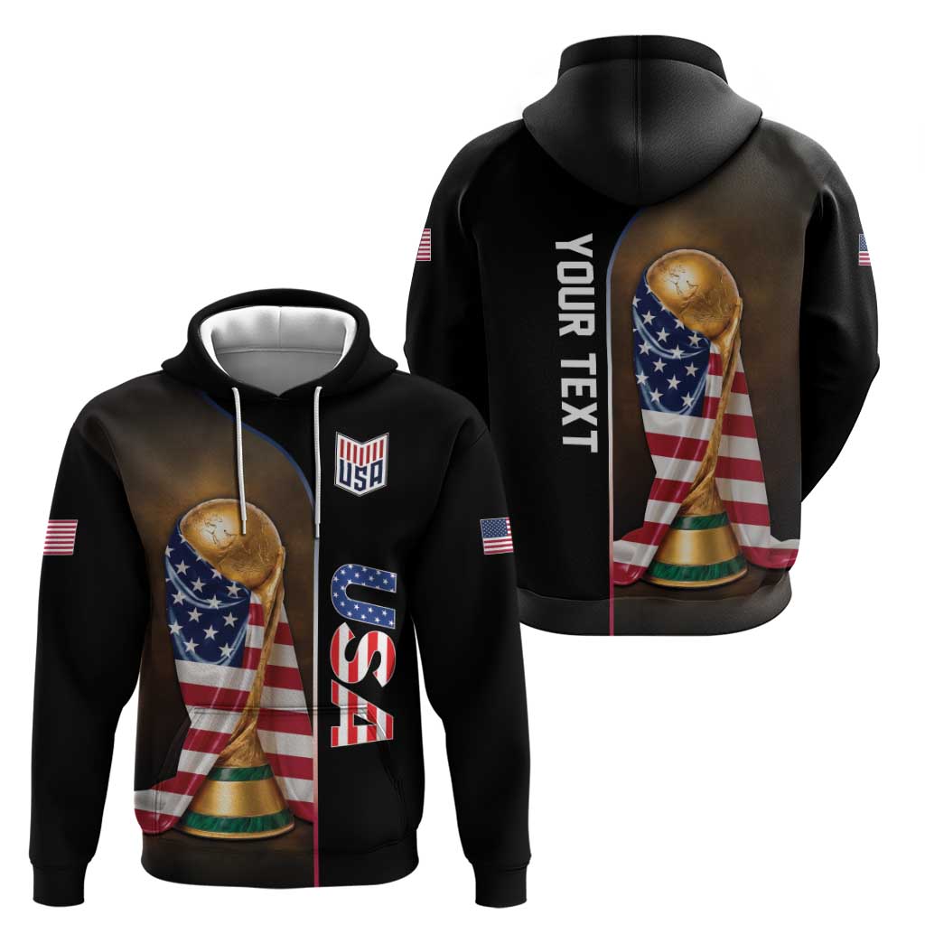 Personalized  USA Football 2026 Zip Hoodie Trophy Flag Pride Art