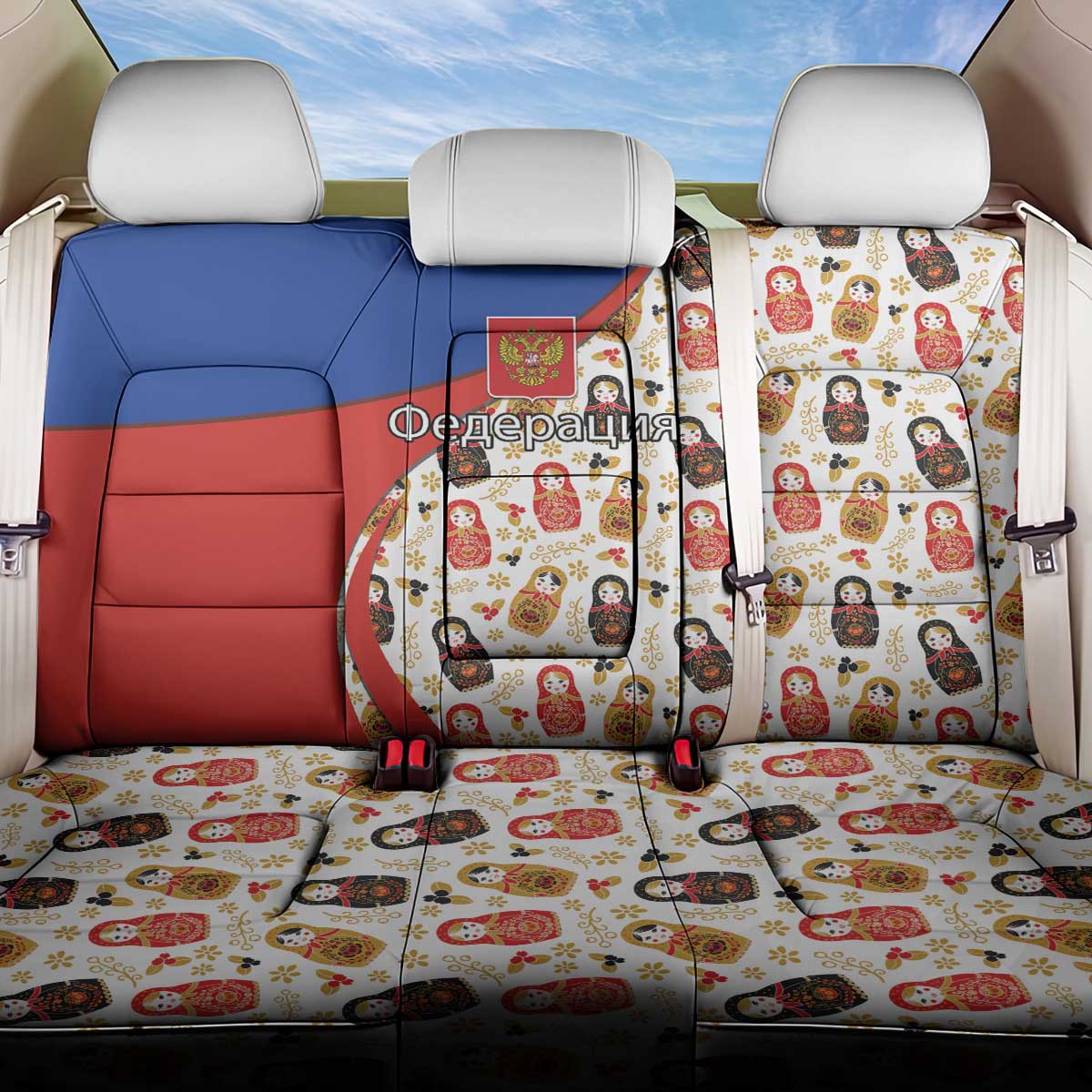 Russian Doll Back Car Seat Cover Flag Color Style No1 - Wonder Print Shop