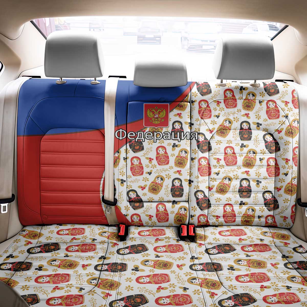 Russian Doll Back Car Seat Cover Flag Color Style No1 - Wonder Print Shop