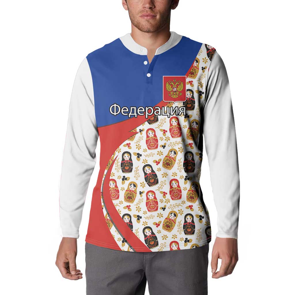 Russian Doll Button Sweatshirt Flag Color Style No1 - Wonder Print Shop