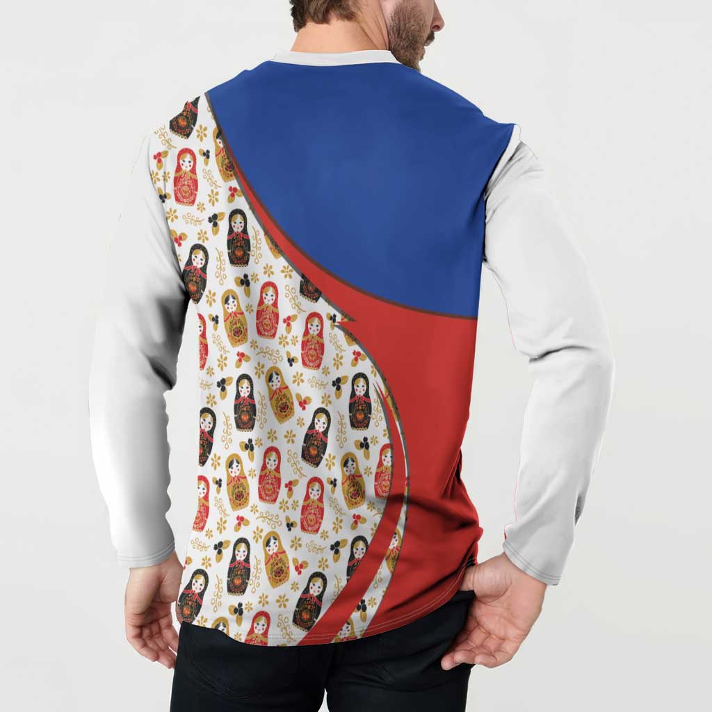 Russian Doll Button Sweatshirt Flag Color Style No1 - Wonder Print Shop