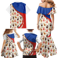 Russian Doll Family Matching Mermaid Dress and Hawaiian Shirt Flag Color Style No1 - Wonder Print Shop