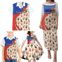 Russian Doll Family Matching Puletasi and Hawaiian Shirt Flag Color Style No1 - Wonder Print Shop