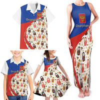 Russian Doll Family Matching Tank Maxi Dress and Hawaiian Shirt Flag Color Style No1 - Wonder Print Shop