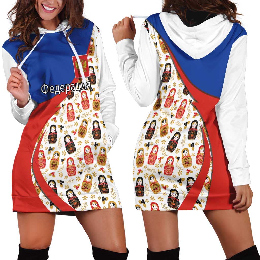 Russian Doll Hoodie Dress Flag Color Style No1 - Wonder Print Shop