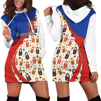 Russian Doll Hoodie Dress Flag Color Style No1 - Wonder Print Shop