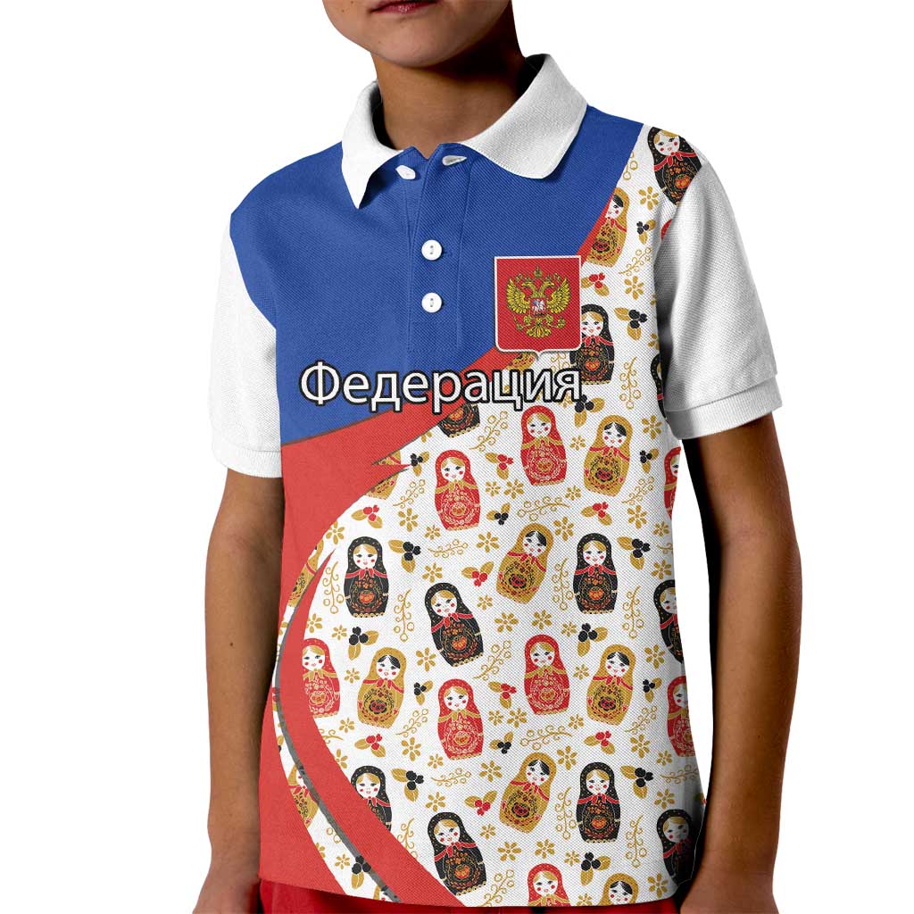 Russian Doll Kid Polo Shirt Flag Color Style No1 - Wonder Print Shop
