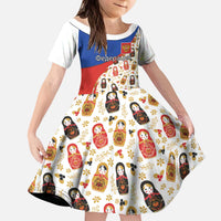 Russian Doll Kid Short Sleeve Dress Flag Color Style No1 - Wonder Print Shop
