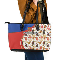 Russian Doll Leather Tote Bag Flag Color Style No1 - Wonder Print Shop