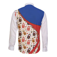 Russian Doll Long Sleeve Button Shirt Flag Color Style No1 - Wonder Print Shop