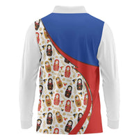 Russian Doll Long Sleeve Polo Shirt Flag Color Style No1 - Wonder Print Shop