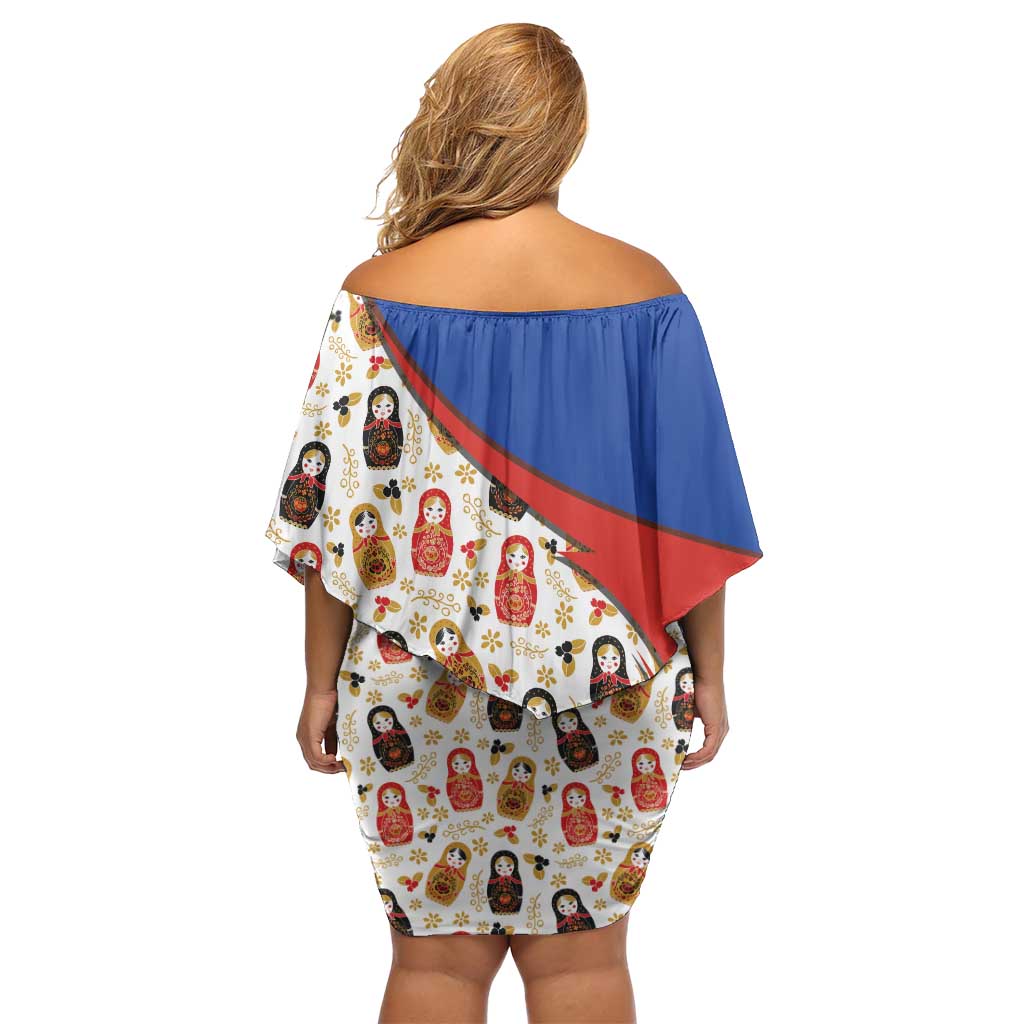 Russian Doll Off Shoulder Short Dress Flag Color Style No1 - Wonder Print Shop