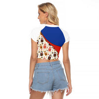 Russian Doll Raglan Cropped T Shirt Flag Color Style No1 - Wonder Print Shop