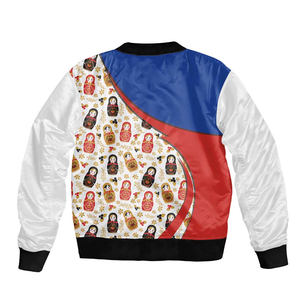 Russian Doll Sleeve Zip Bomber Jacket Flag Color Style No1 - Wonder Print Shop