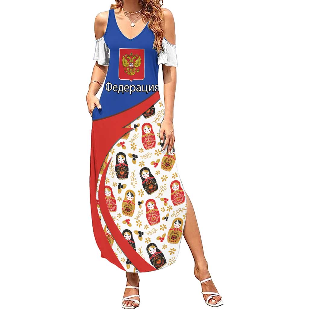 Russian Doll Summer Maxi Dress Flag Color Style No1 - Wonder Print Shop