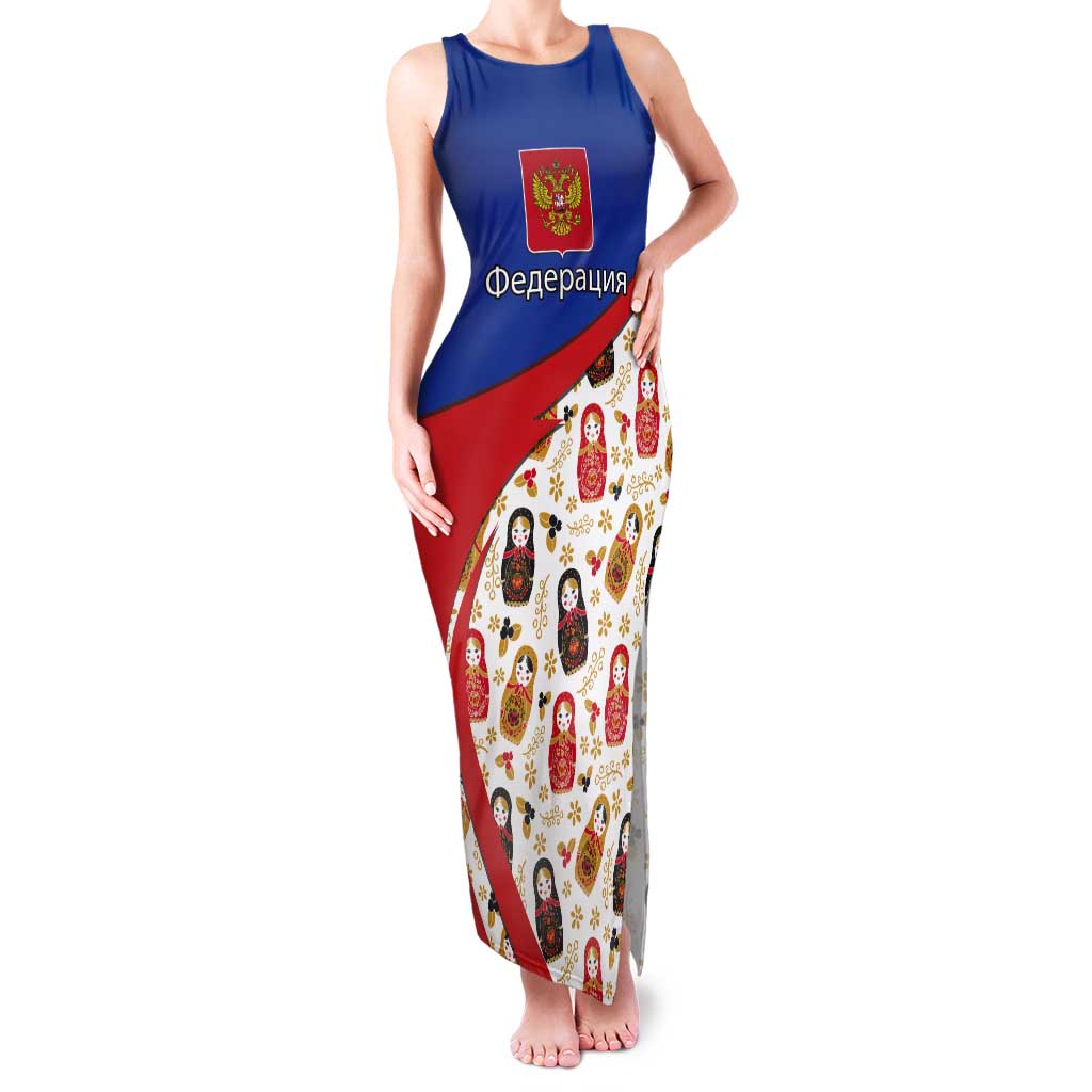 Russian Doll Tank Maxi Dress Flag Color Style No1 - Wonder Print Shop