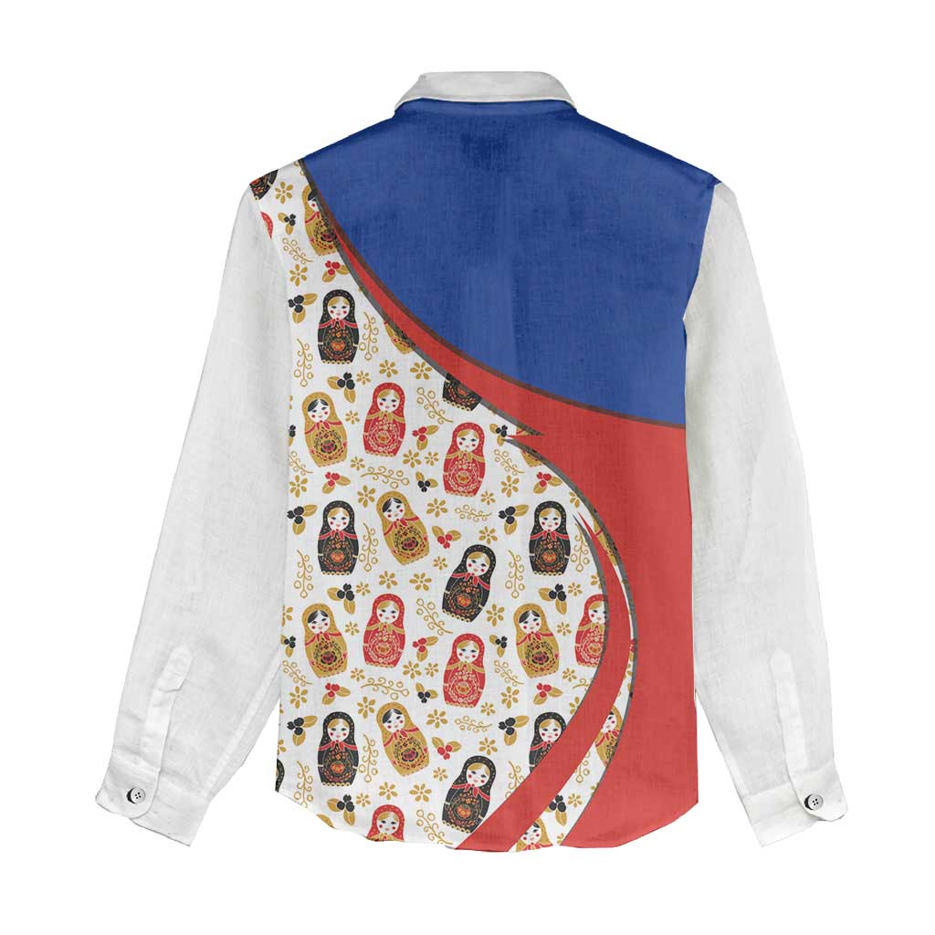 Russian Doll Women Casual Shirt Flag Color Style No1 - Wonder Print Shop