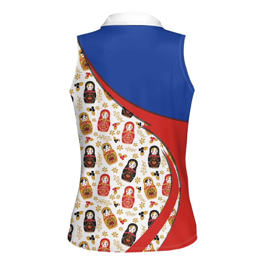 Russian Doll Women Sleeveless Polo Shirt Flag Color Style No1 - Wonder Print Shop