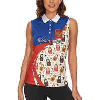 Russian Doll Women Sleeveless Polo Shirt Flag Color Style No1 - Wonder Print Shop