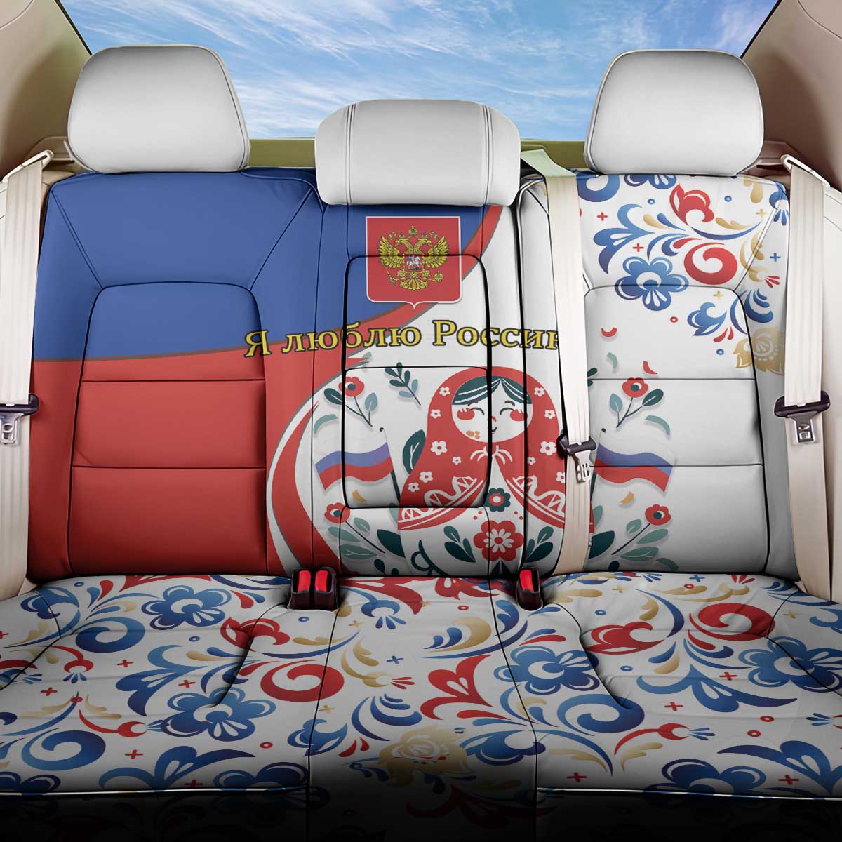 Matryoshka Doll Back Car Seat Cover Flag Color Style No2 - Wonder Print Shop