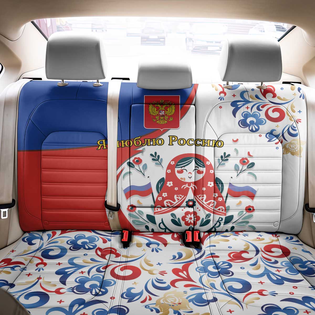 Matryoshka Doll Back Car Seat Cover Flag Color Style No2 - Wonder Print Shop