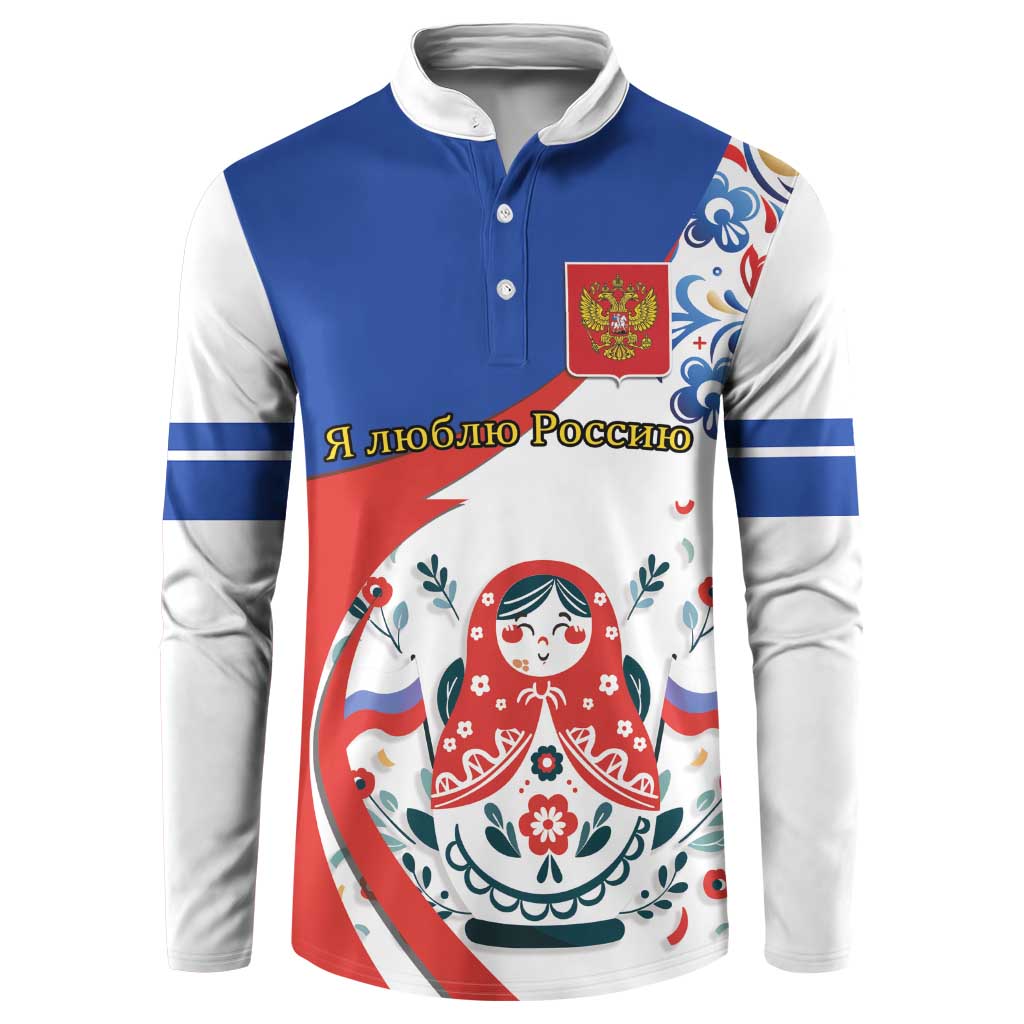 Matryoshka Doll Button Sweatshirt Flag Color Style No2 - Wonder Print Shop