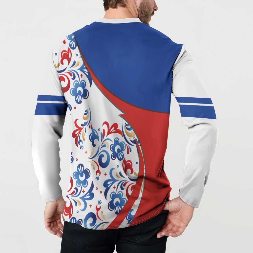 Matryoshka Doll Button Sweatshirt Flag Color Style No2 - Wonder Print Shop