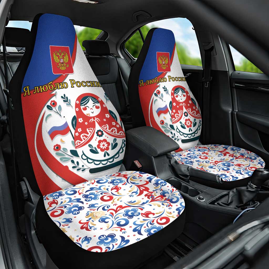 Matryoshka Doll Car Seat Cover Flag Color Style No2 - Wonder Print Shop