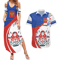 Matryoshka Doll Couples Matching Summer Maxi Dress and Hawaiian Shirt Flag Color Style No2 - Wonder Print Shop