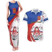 Matryoshka Doll Couples Matching Tank Maxi Dress and Hawaiian Shirt Flag Color Style No2 - Wonder Print Shop