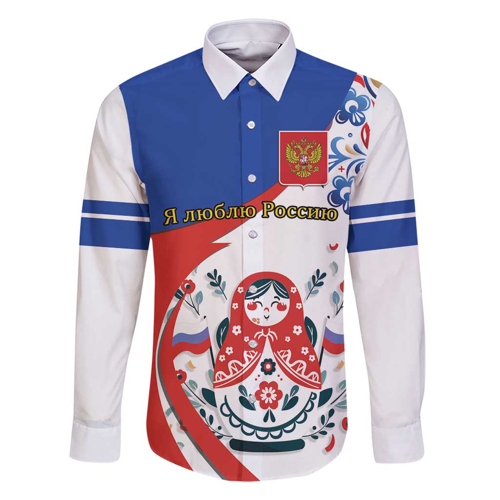 Matryoshka Doll Family Matching Long Sleeve Bodycon Dress and Hawaiian Shirt Flag Color Style No2 - Wonder Print Shop