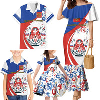Matryoshka Doll Family Matching Mermaid Dress and Hawaiian Shirt Flag Color Style No2 - Wonder Print Shop