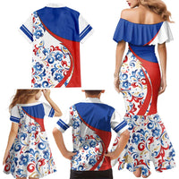 Matryoshka Doll Family Matching Mermaid Dress and Hawaiian Shirt Flag Color Style No2 - Wonder Print Shop