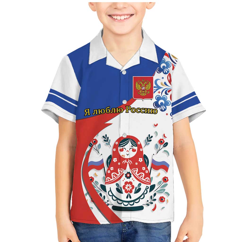 Matryoshka Doll Family Matching Mermaid Dress and Hawaiian Shirt Flag Color Style No2 - Wonder Print Shop