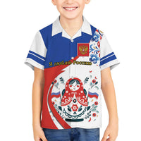Matryoshka Doll Family Matching Off The Shoulder Long Sleeve Dress and Hawaiian Shirt Flag Color Style No2 - Wonder Print Shop
