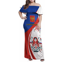 Matryoshka Doll Family Matching Off Shoulder Maxi Dress and Hawaiian Shirt Flag Color Style No2 - Wonder Print Shop