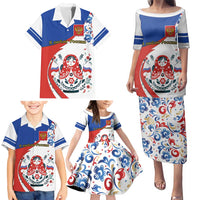 Matryoshka Doll Family Matching Puletasi and Hawaiian Shirt Flag Color Style No2 - Wonder Print Shop