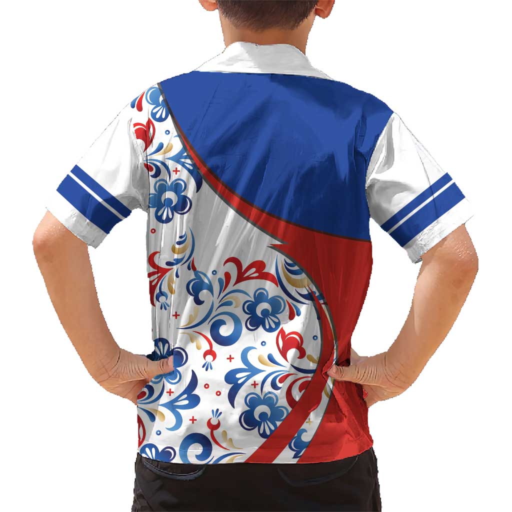 Matryoshka Doll Family Matching Short Sleeve Bodycon Dress and Hawaiian Shirt Flag Color Style No2 - Wonder Print Shop