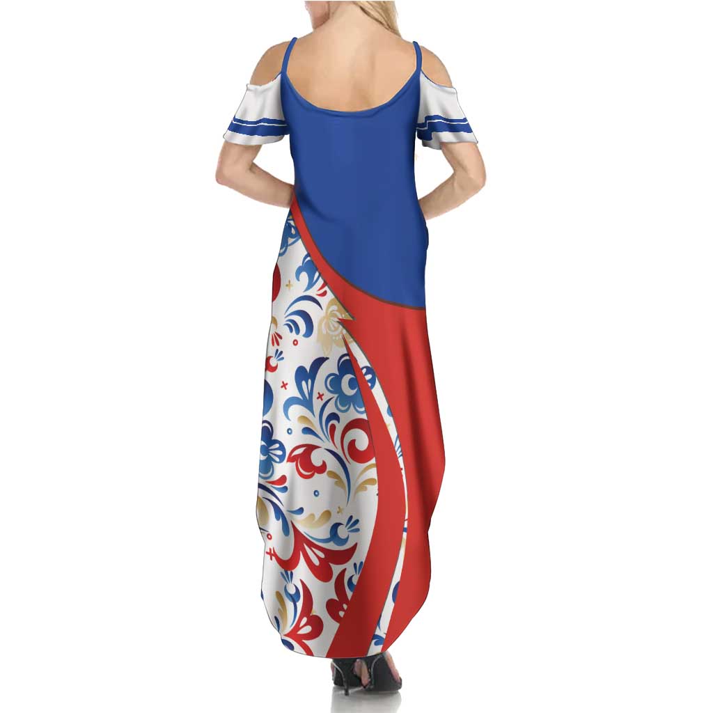 Matryoshka Doll Family Matching Summer Maxi Dress and Hawaiian Shirt Flag Color Style No2 - Wonder Print Shop