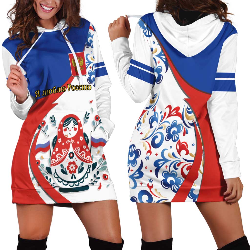 Matryoshka Doll Hoodie Dress Flag Color Style No2 - Wonder Print Shop