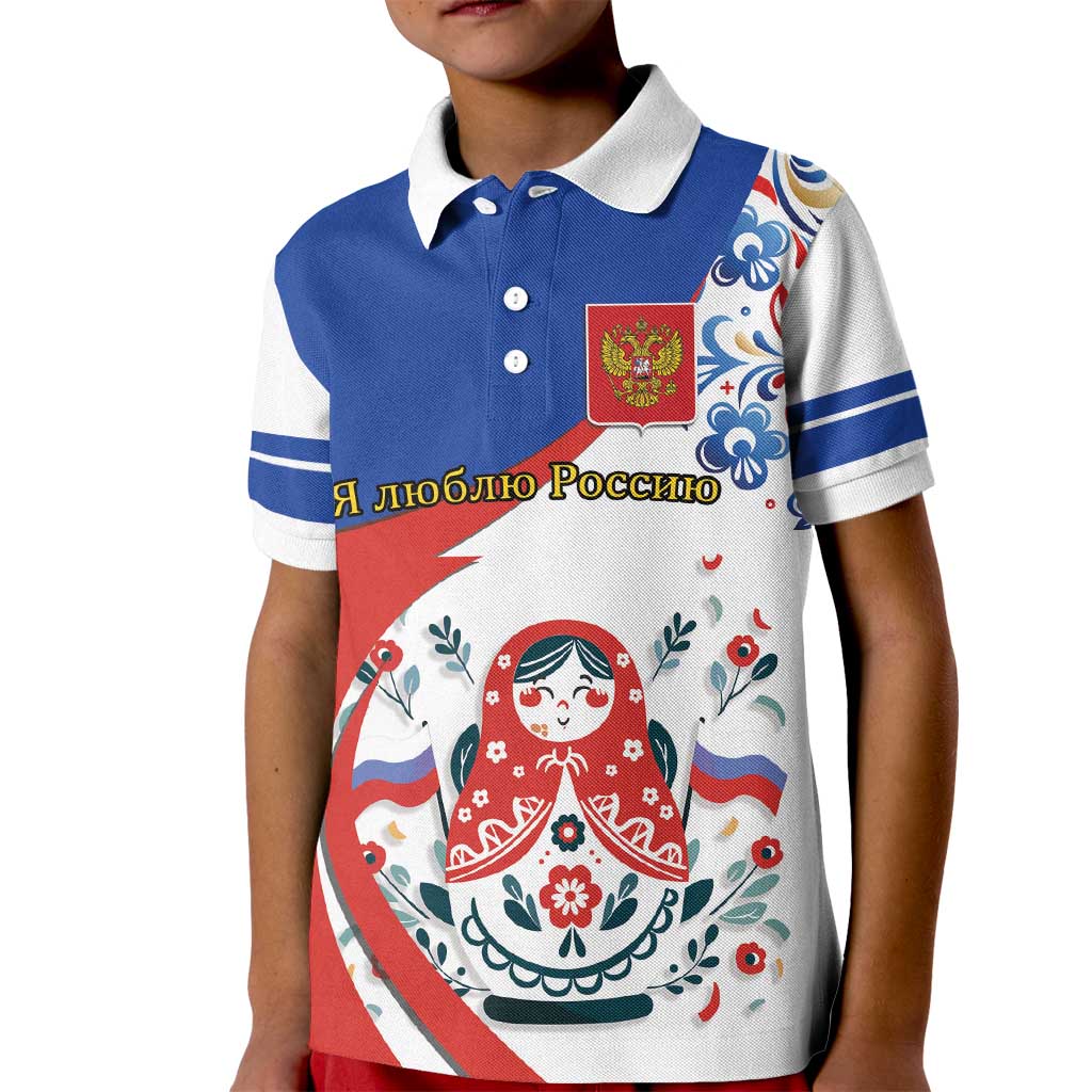 Matryoshka Doll Kid Polo Shirt Flag Color Style No2 - Wonder Print Shop